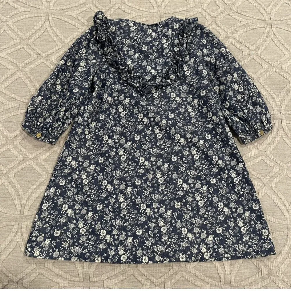 Bonnie Jean Sz 4 Blue Floral Ruffle Dress